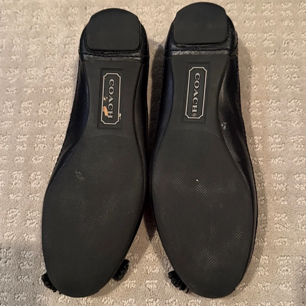 Coach Black Tassel Ballet Flats 7.5 - Picture 3 of 3
